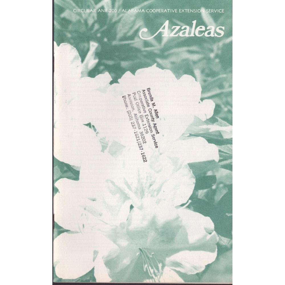 Alabama Cooperative Extension Service Azaleas Circular ANR-200 Gardening Guide - Picture 1 of 2